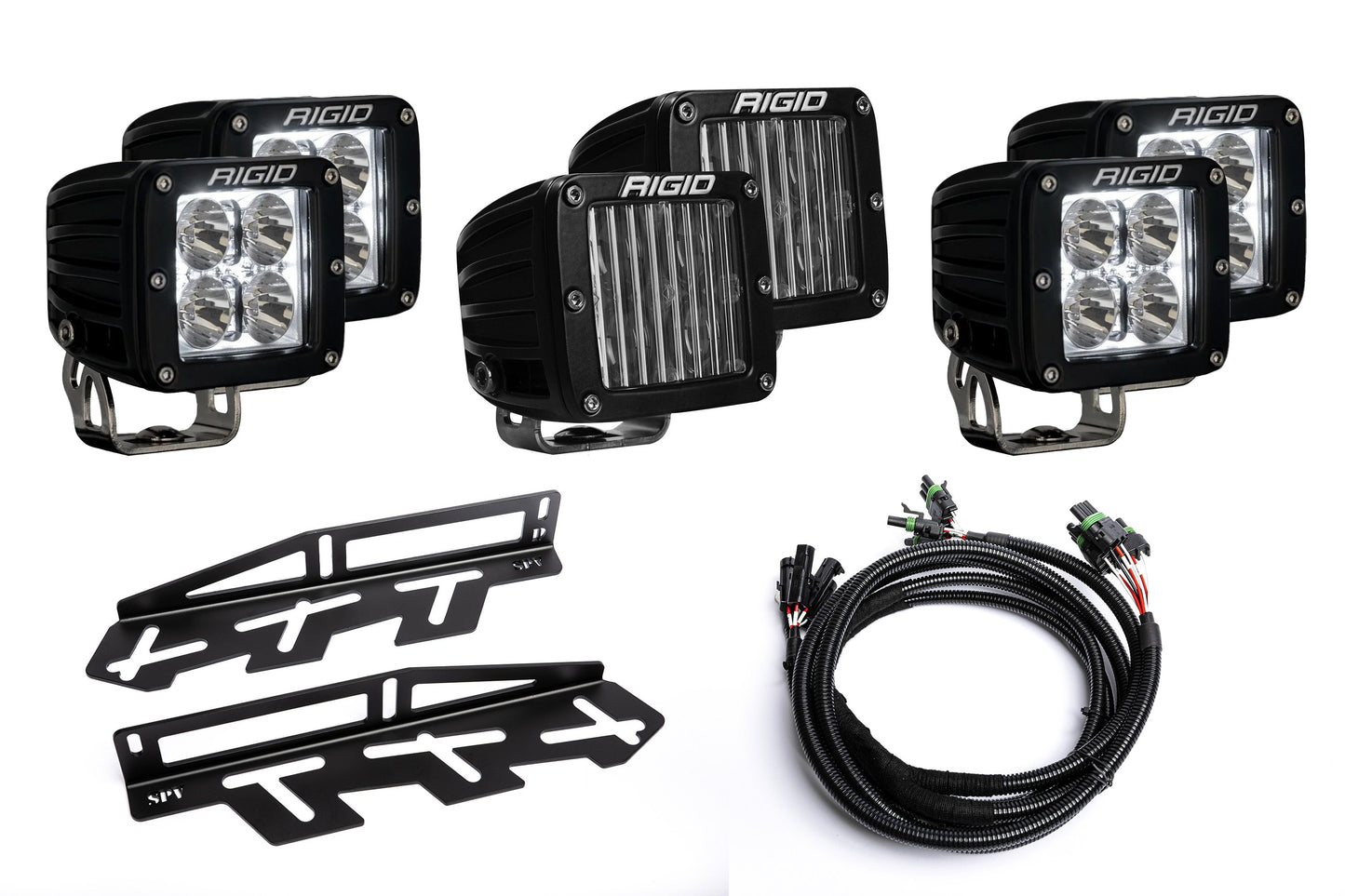 SPV Parts 2017-2020 Ford F-150 Raptor - NEW RGBW - Rigid Radiance/Scene Fog Amber LED Fog Light Kit Including Brackets