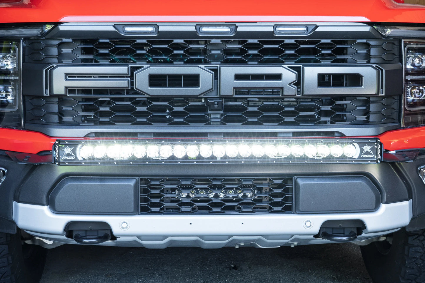 2024+ Gen 3 Ford Raptor MODULAR BUMPER Rigid Radiance+ & SR 40 inch Bumper Light Bar Kit by SPV Parts
