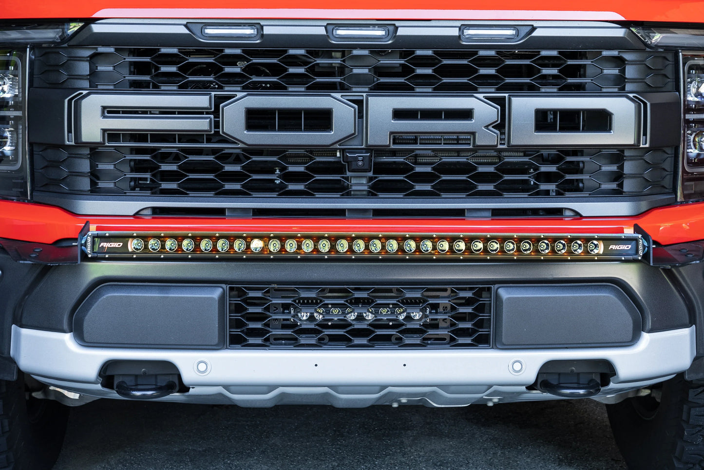 2024+ Gen 3 Ford Raptor MODULAR BUMPER Rigid Radiance+ & SR 40 inch Bumper Light Bar Kit by SPV Parts
