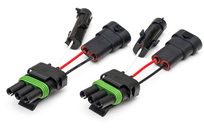 3 Pole WP Connector Adapters to H10 Factory Fog Connector with Backlight Port (Pair) (F-150 & Others)