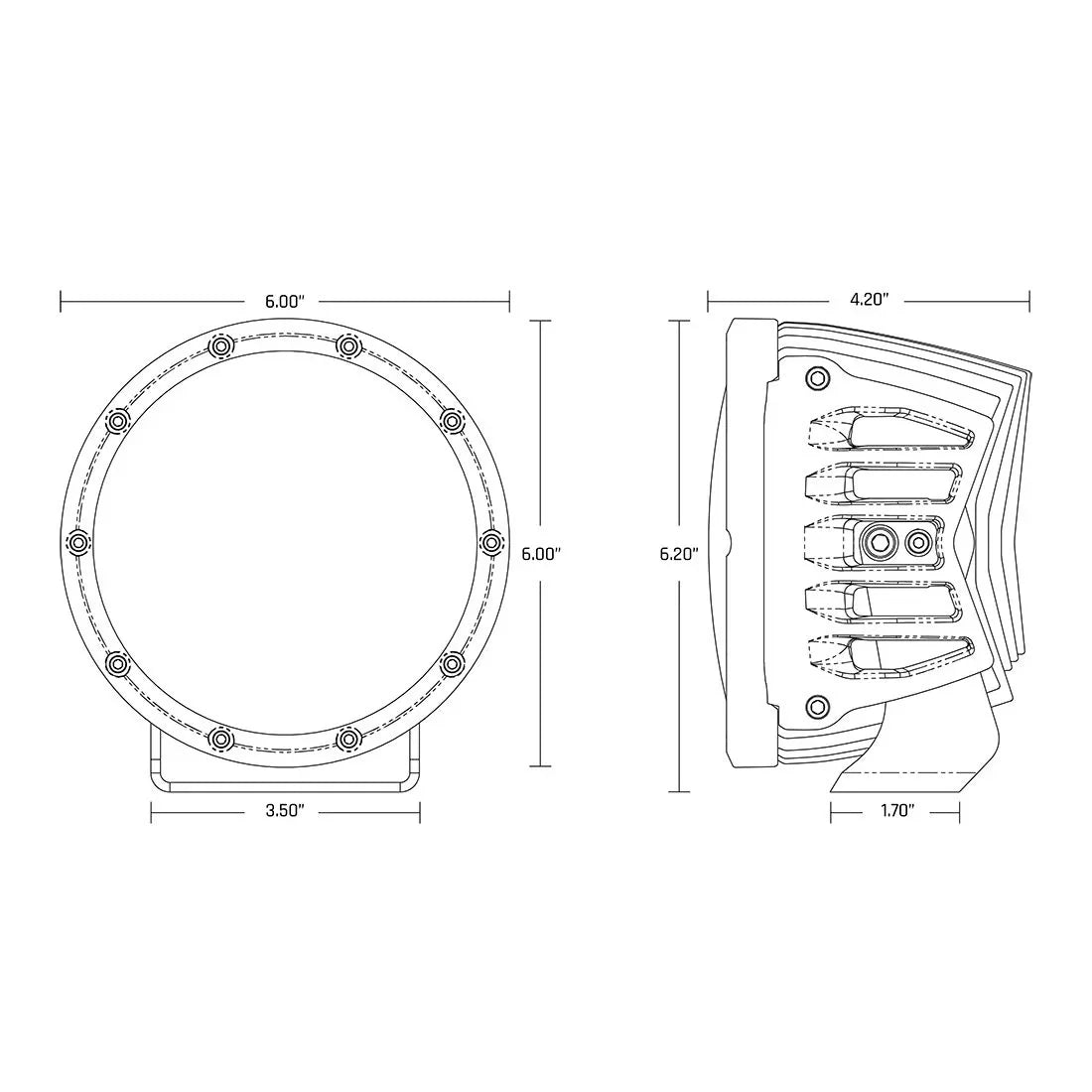 Rigid 6 Inch 360 Series AMBER PRO SPOT Light Pods (SOLD IN PAIRS)