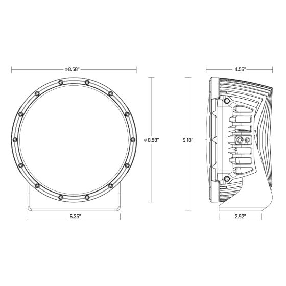 Rigid Industries 360-Series RGBW 9 Inch Drive OR Spot Optic with RGBW Backlight Pod - 36421 36422