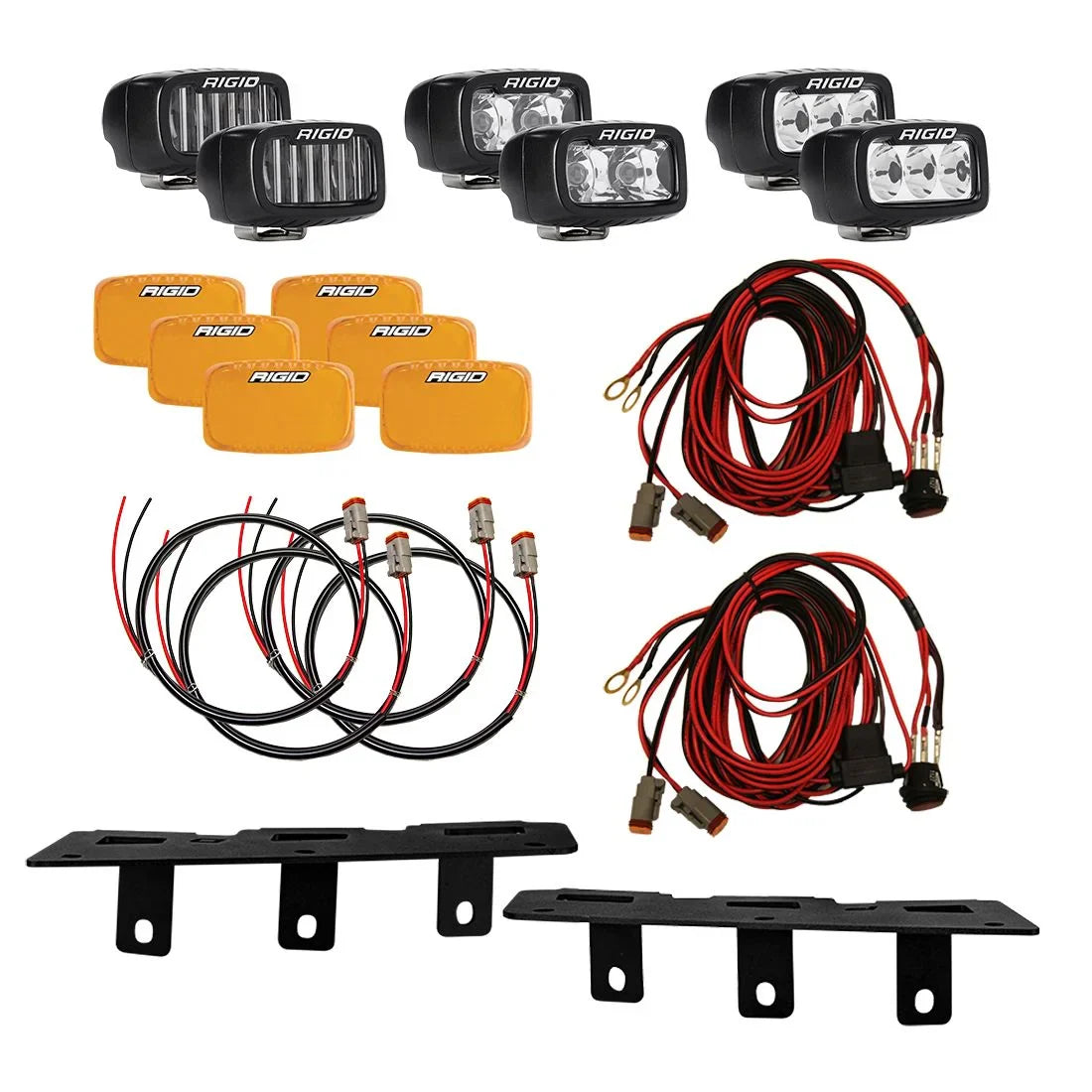 2021+ Ford Bronco Modular Bumper Rigid Industries Triple SR-M Fog Light Kit - 46731