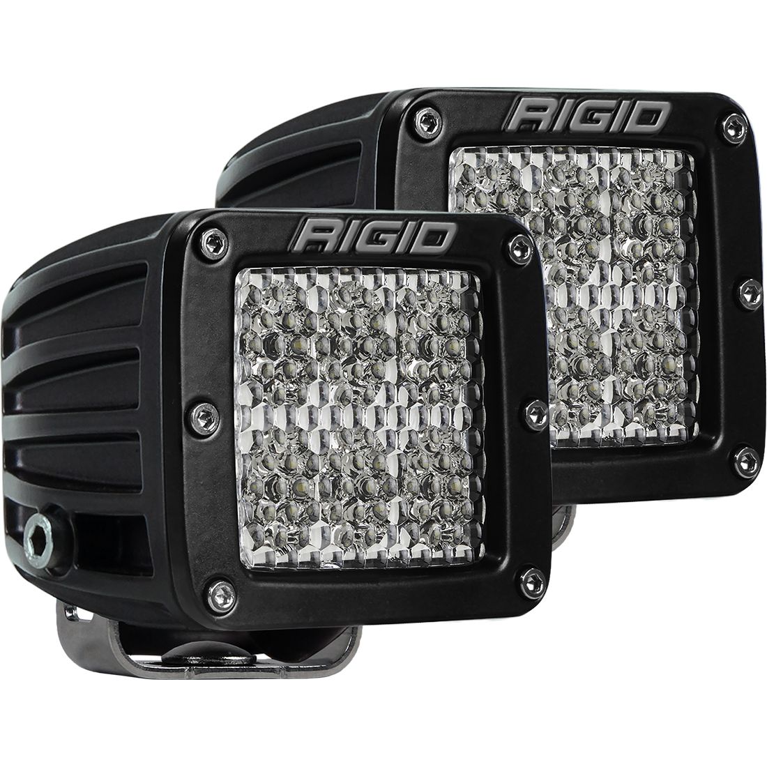 Rigid D-Series POD Flood DIFFUSED Pair Black Case/White Light #202513