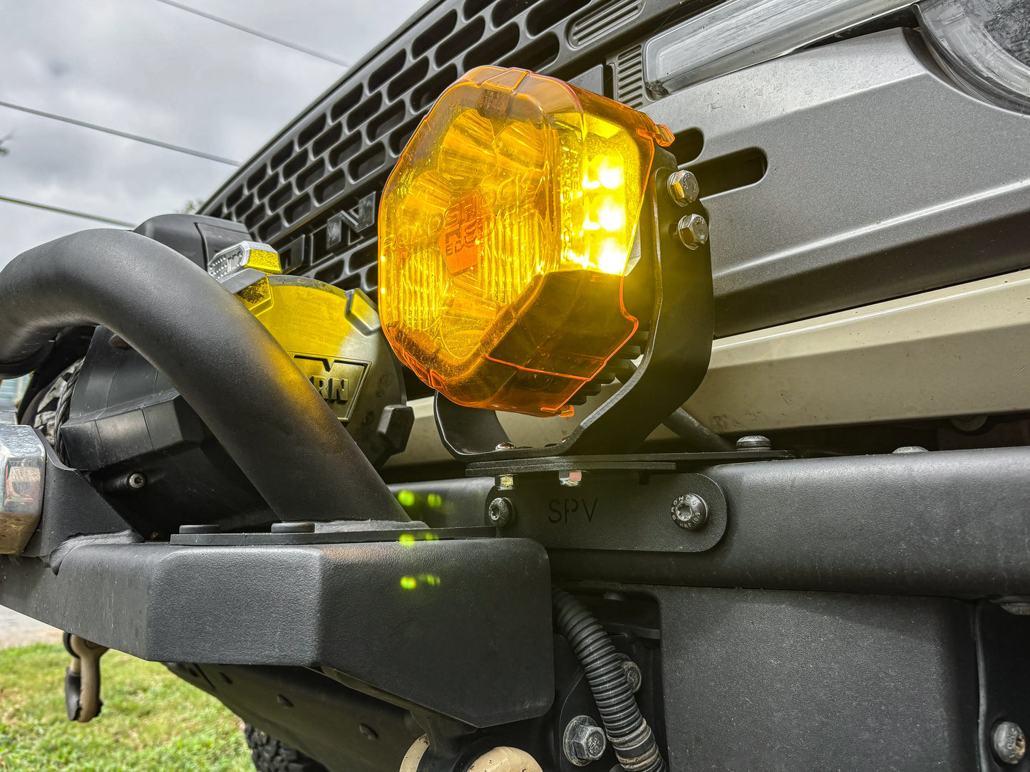 SPV Parts 2021+ Ford Bronco Modular HD Bumper Post Mounts for 30" Light Bars or 2 Lights