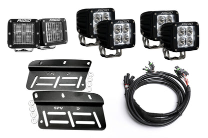 SPV Parts 2021-2026 Ford Bronco - NEW RGBW - Rigid Radiance/Scene Fog Light Kit w/amber backlight - Including Brackets/Harness (Modular Bumper, INCLUDING RAPTOR)