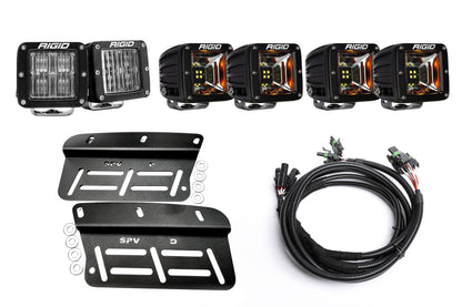 SPV Parts 2021-2026 Ford Bronco - NEW RGBW - Rigid Radiance/Scene Fog Light Kit w/amber backlight - Including Brackets/Harness (Modular Bumper, INCLUDING RAPTOR)