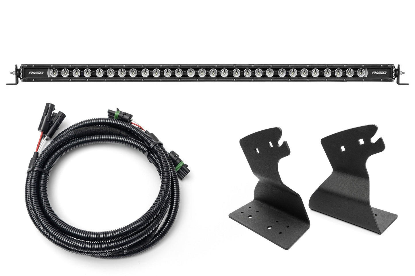SPV Parts 2021+ Ford Bronco Roofline HIGH Mount Kit w/ 40" Rigid Radiance+ SR Light Bar, (8) Radiance Pods or (8) 4" 360 Lights & Hidden Harness