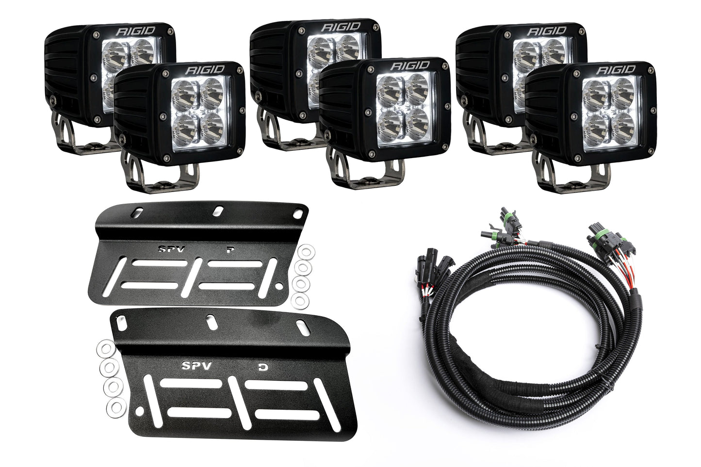 SPV Parts 2021-2026 Ford Bronco - NEW RGBW - Rigid Radiance/Scene Fog Light Kit w/amber backlight - Including Brackets/Harness (Modular Bumper, INCLUDING RAPTOR)