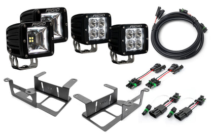 SPV Parts 2022 UP Ford Bronco - NEW Rigid RGBW Radiance/Scene Capable Bumper Fog Light Kit w/ RGBW Backlight - Including Brackets/Harness