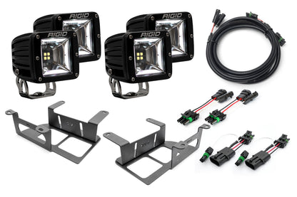 SPV Parts 2022 UP Ford Bronco - NEW Rigid RGBW Radiance/Scene Capable Bumper Fog Light Kit w/ RGBW Backlight - Including Brackets/Harness