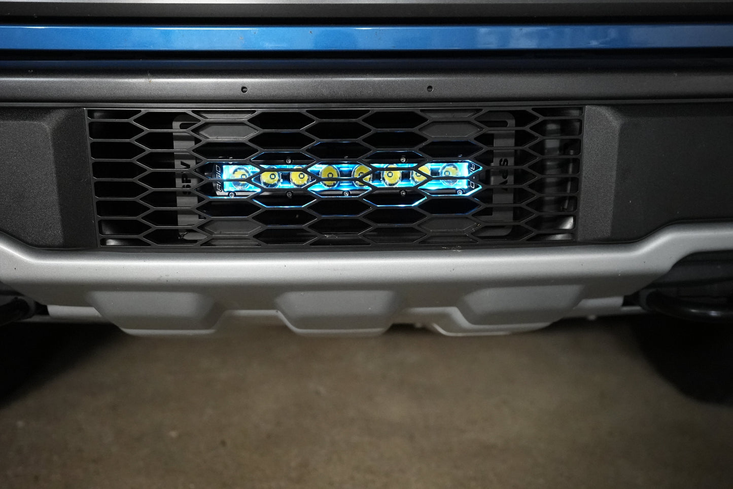 SPV Parts 2021-2026 Ford F-150 Raptor 10'' LOWER Grille w/Rigid Industries Light Bar Kit (Behind Grille)