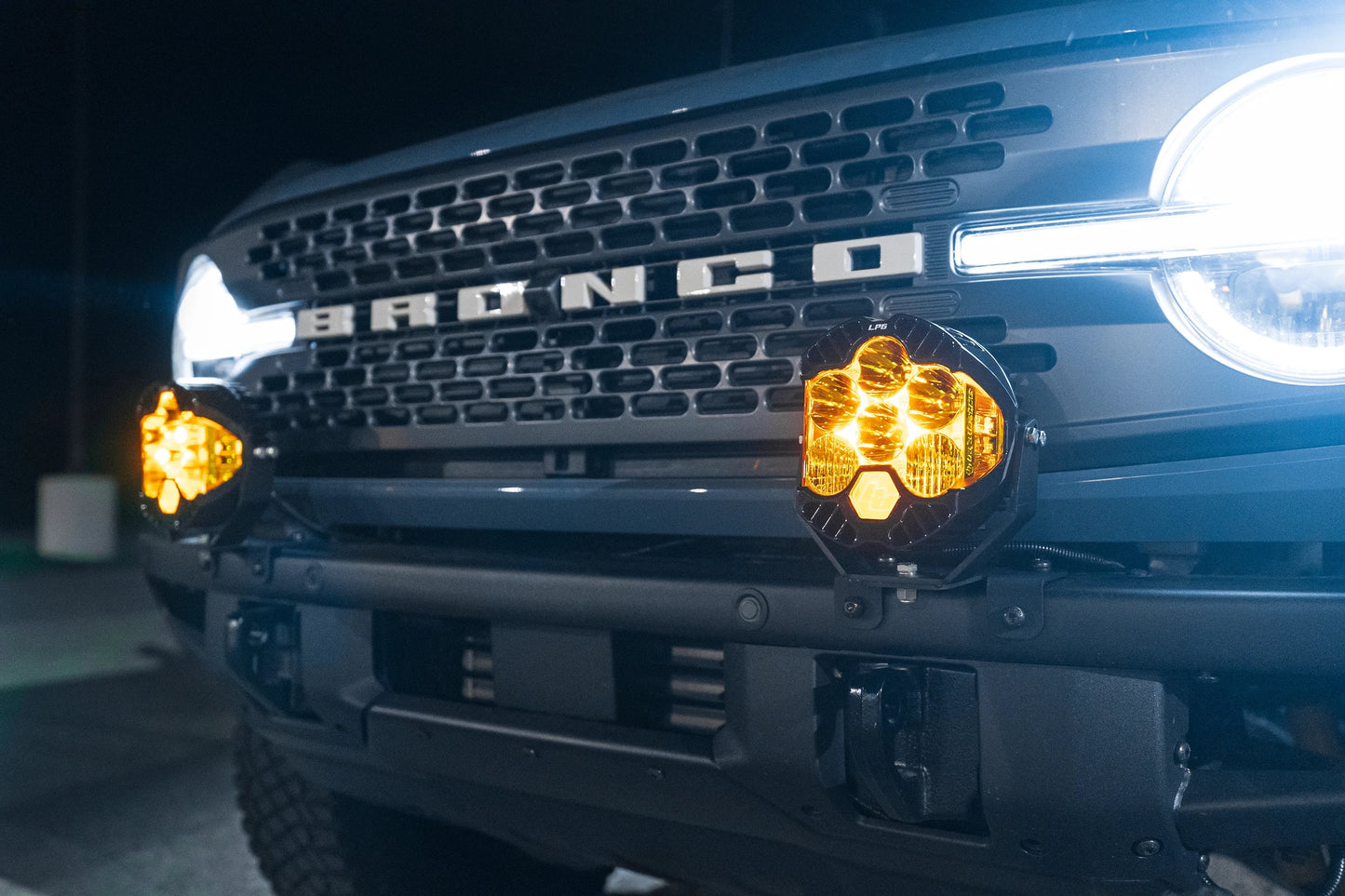 SPV Parts 2021+ Ford Bronco Modular HD Bumper Post Mounts for 30" Light Bars or 2 Lights