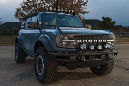 SPV Parts 2021+ Ford Bronco Roofline HIGH Mount Kit w/ 40" Rigid Radiance+ SR Light Bar, (8) Radiance Pods or (8) 4" 360 Lights & Hidden Harness