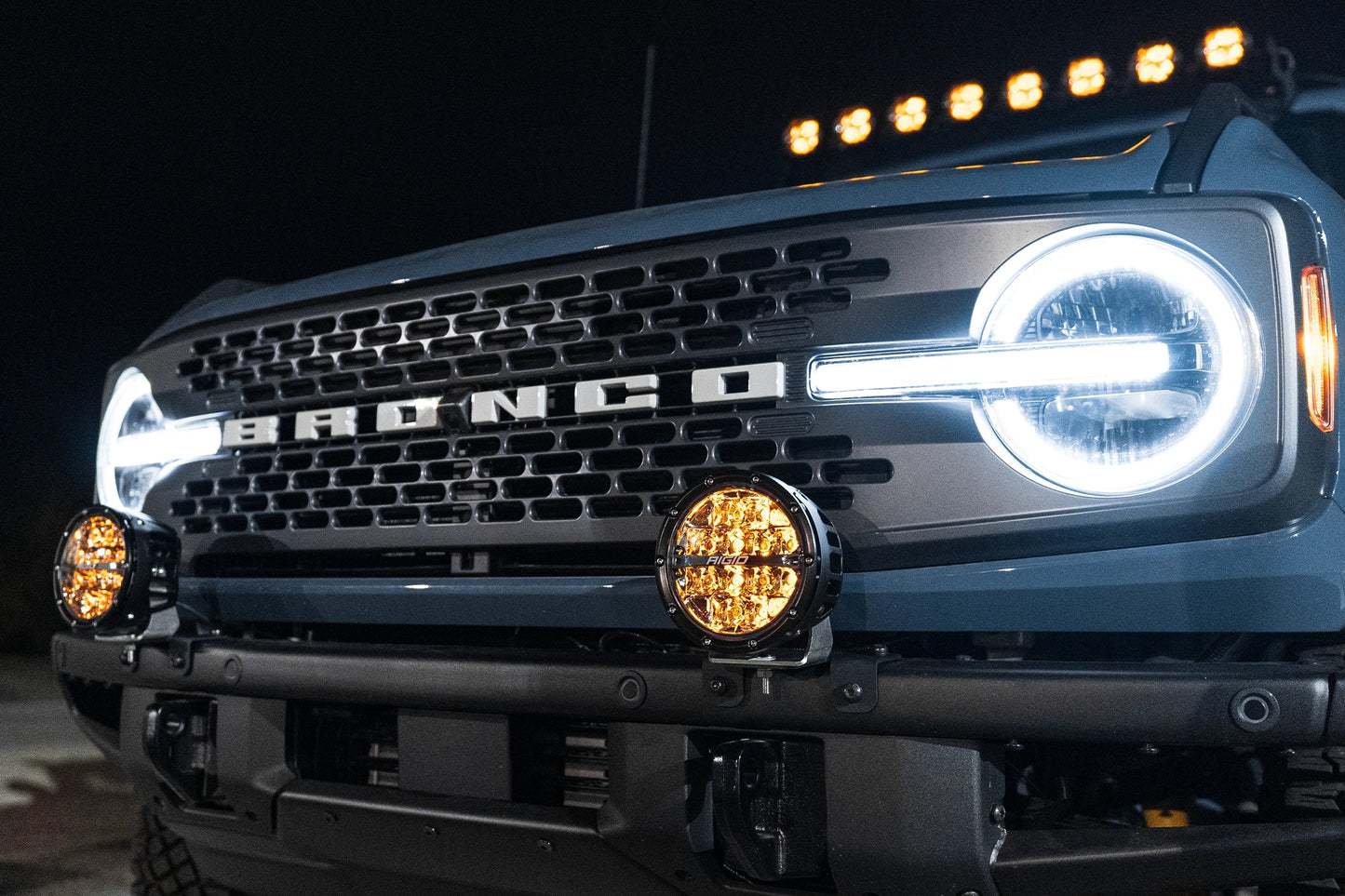 SPV Parts 2021+ Ford Bronco Modular Bumper Light / Light Bar Kit with 30" Light Bar or 2 Lights