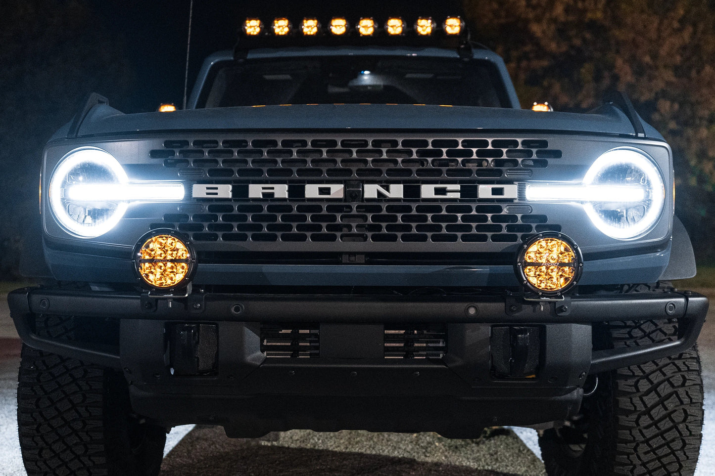 SPV Parts 2021+ Ford Bronco Modular Bumper Light / Light Bar Kit with 30" Light Bar or 2 Lights