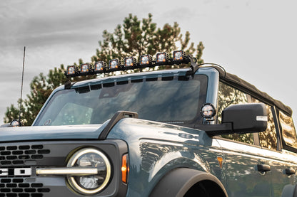 SPV Parts 2021+ Ford Bronco Roofline HIGH Mount Kit w/ 40" Rigid Radiance+ SR Light Bar, (8) Radiance Pods or (8) 4" 360 Lights & Hidden Harness