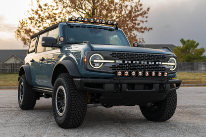 SPV Parts 2021+ Ford Bronco Roofline HIGH Mount Kit w/ 40" Rigid Radiance+ SR Light Bar, (8) Radiance Pods or (8) 4" 360 Lights & Hidden Harness