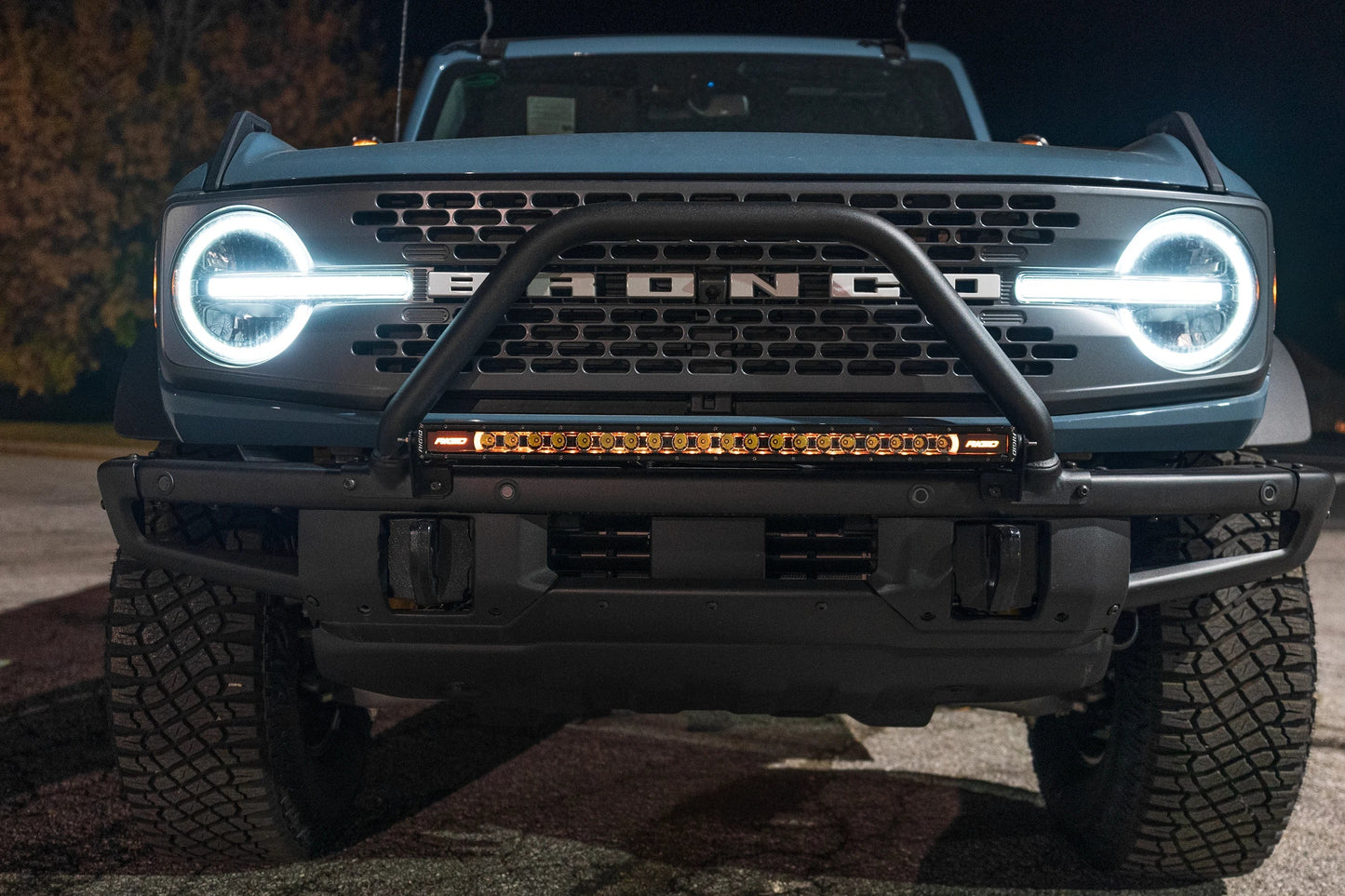 SPV Parts 2021+ Ford Bronco Modular Bumper Light / Light Bar KIT with 30" Light Bar (Works WITH Ford Brush Bar)