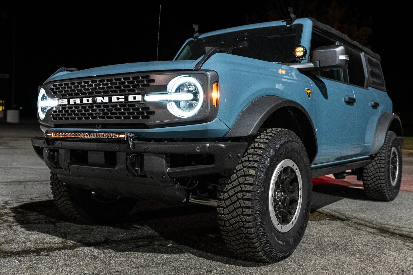 SPV Parts 2021+ Ford Bronco Modular Bumper Light / Light Bar KIT with 30" Light Bar (Works WITH Ford Brush Bar)
