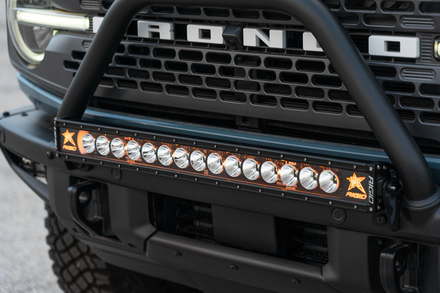 SPV Parts 2021+ Ford Bronco Modular Bumper Light / Light Bar Mounts for 30" Light Bars (Works WITH Ford Brush Bar)