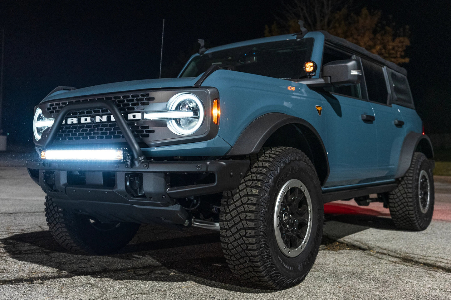 SPV Parts 2021+ Ford Bronco Modular Bumper Light / Light Bar KIT with 30" Light Bar (Works WITH Ford Brush Bar)