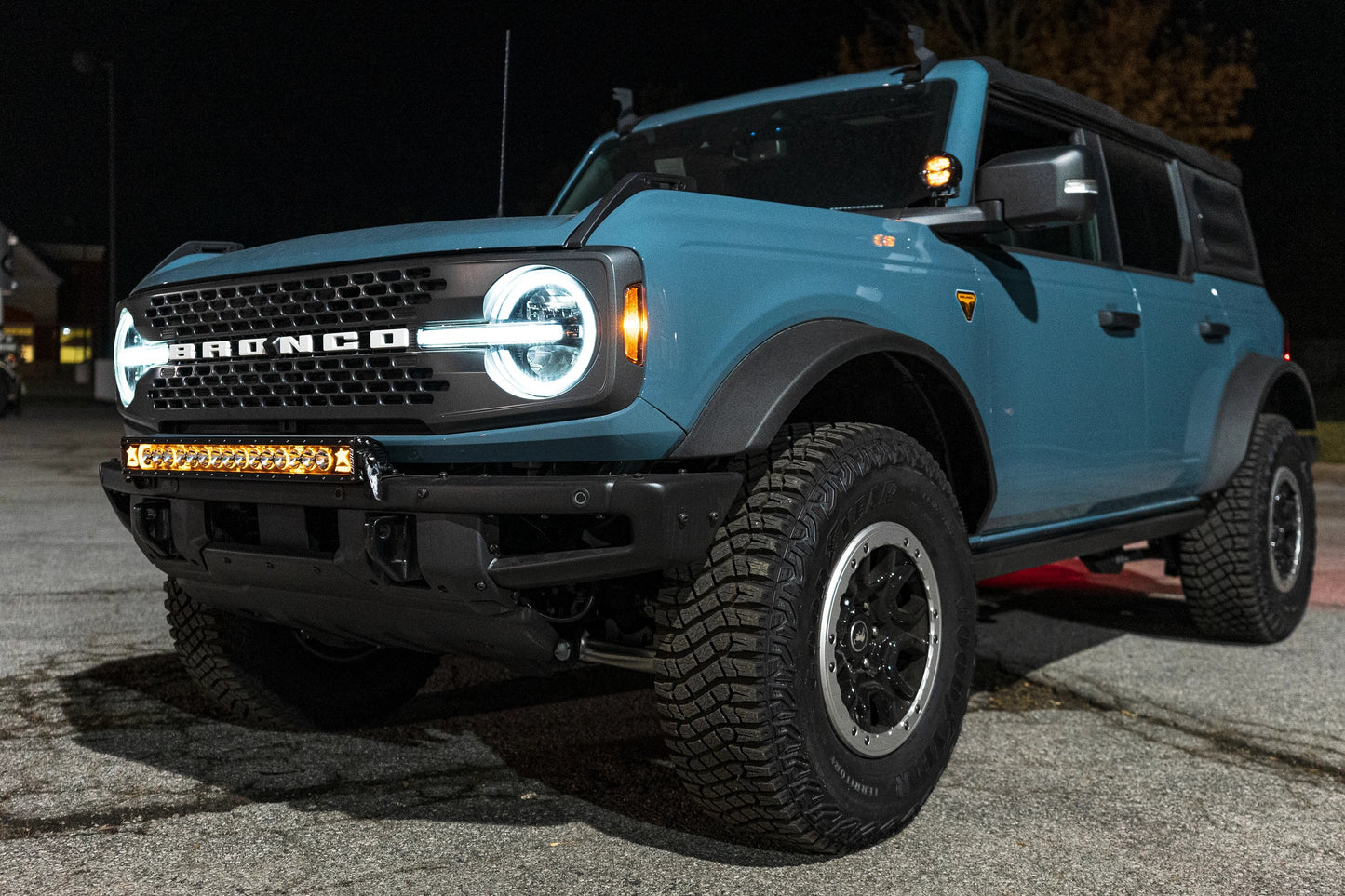SPV Parts 2021+ Ford Bronco Modular Bumper Light / Light Bar KIT with 30" Light Bar (Works WITH Ford Brush Bar)