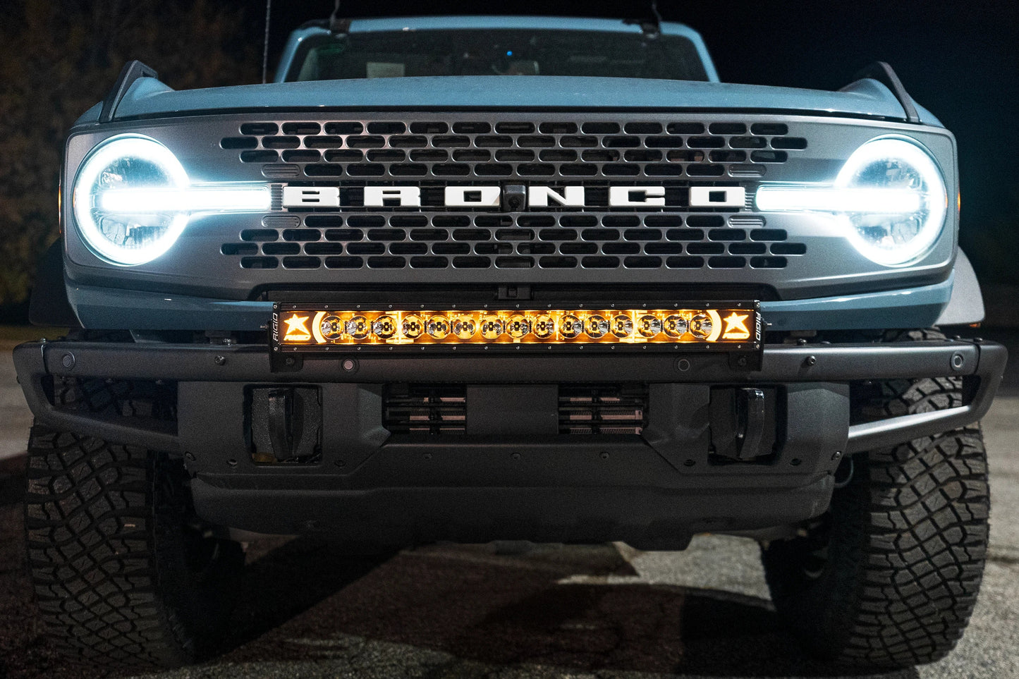 SPV Parts 2021+ Ford Bronco Modular Bumper Light / Light Bar Kit with 30" Light Bar or 2 Lights