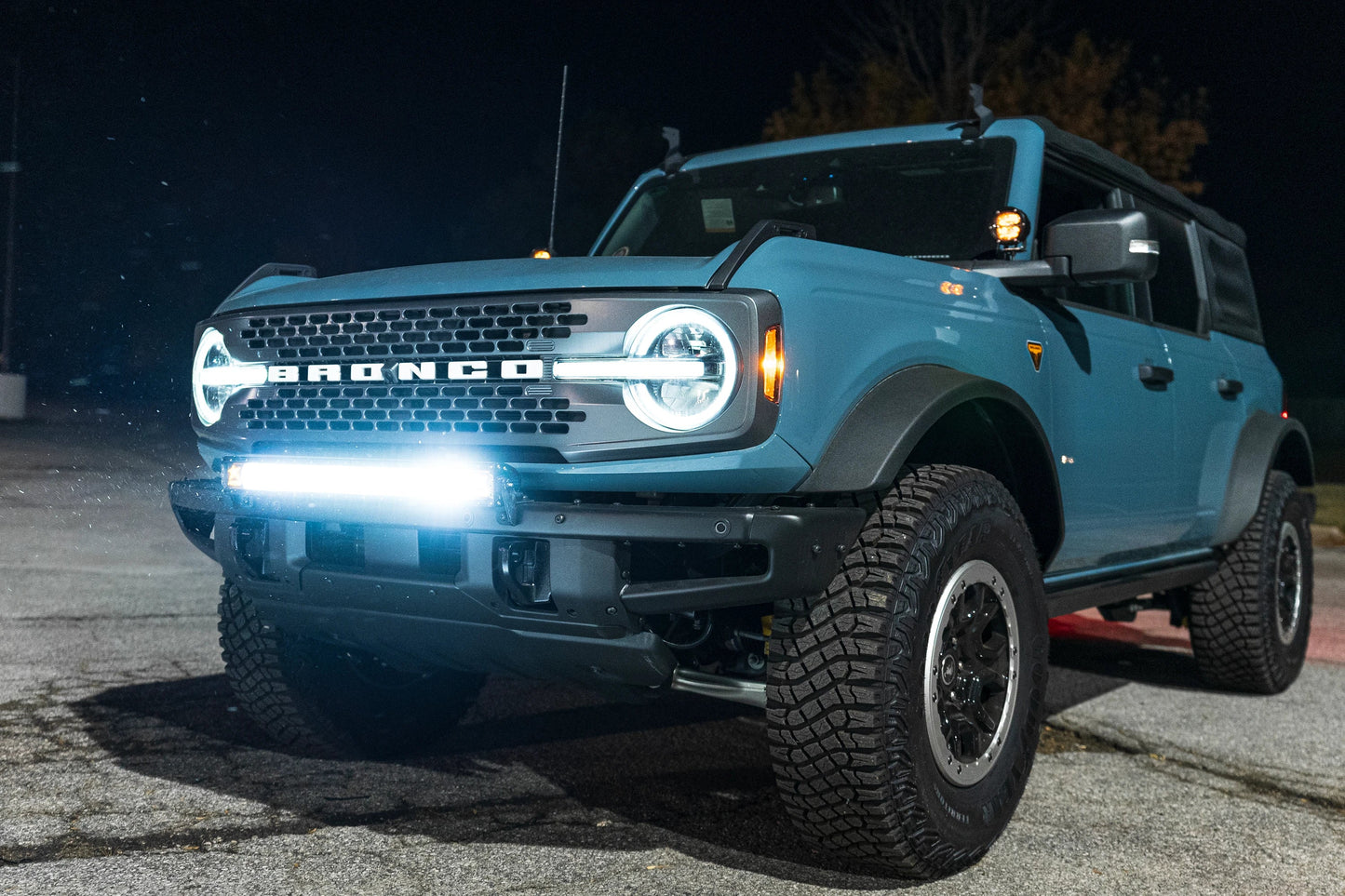 SPV Parts 2021+ Ford Bronco Modular Bumper Light / Light Bar KIT with 30" Light Bar (Works WITH Ford Brush Bar)