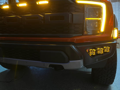 SPV Parts 2021-2026 Raptor - NEW RGBW - Rigid Radiance/Scene Fog Light Kit w/amber backlight - Including Brackets/Harness