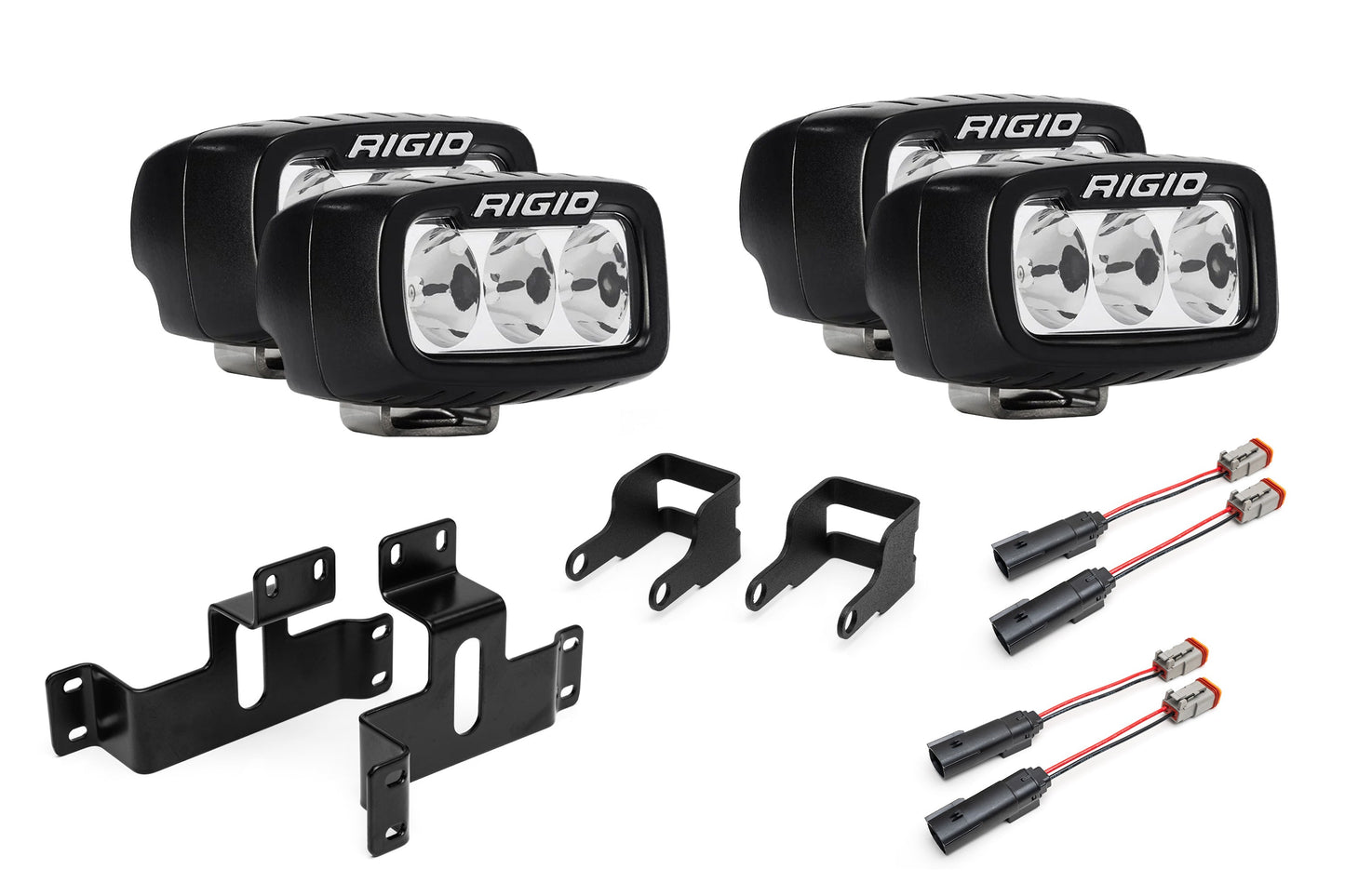 SPV Parts 2021-2026 Ford F-150 Raptor & Bronco Raptor OEM Fog Light Upgrade Kit with Brackets & Rigid SR-M Direct Replacement Lights