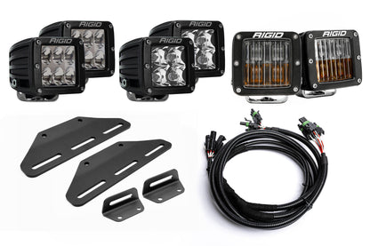 SPV Parts 2024+ Raptor MODULAR BUMPER - Rigid D-Series Pro Triple POST Light Kit - Including Brackets/Harness