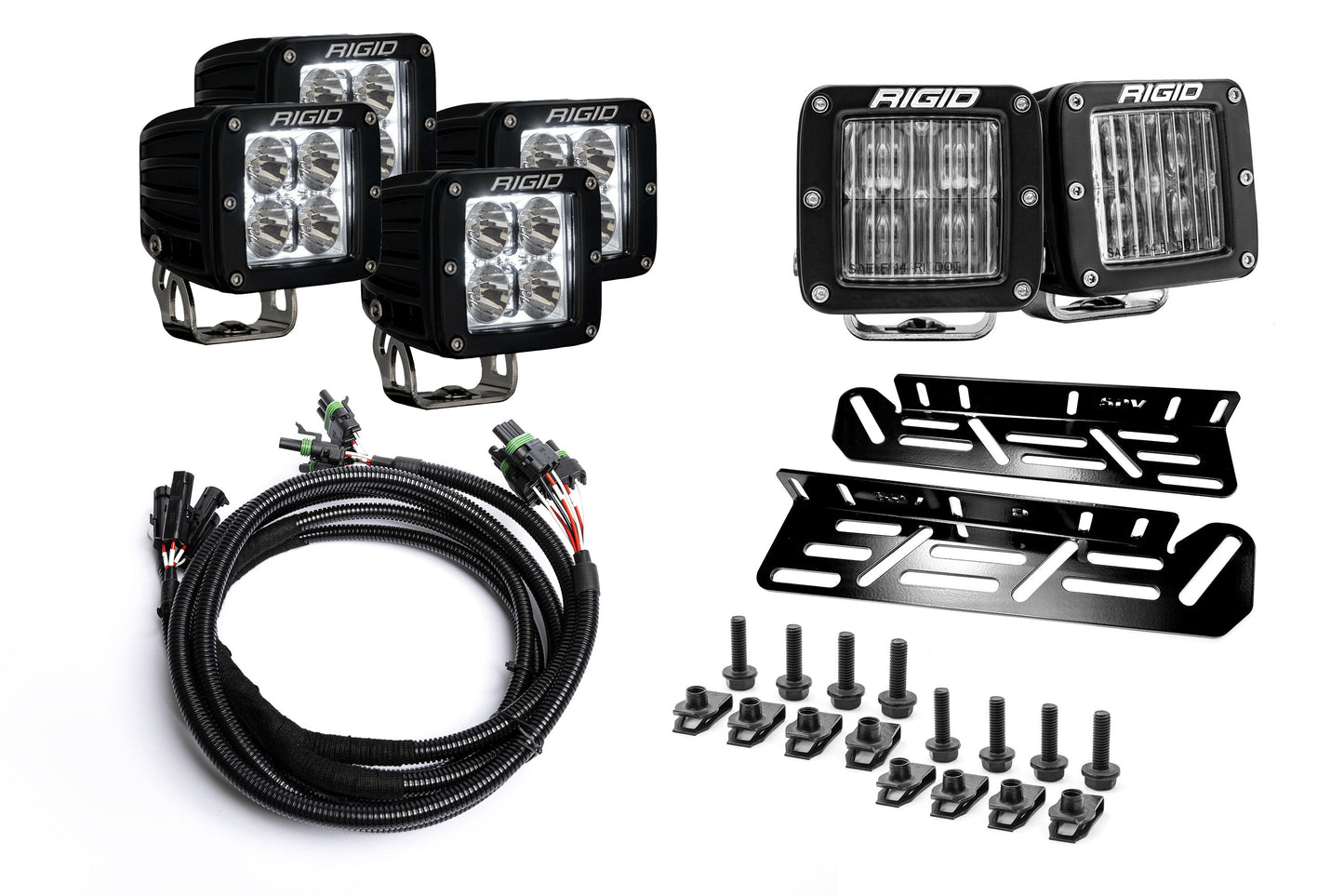 SPV Parts 2021-2026 Raptor - NEW RGBW - Rigid Radiance/Scene Fog Light Kit w/amber backlight - Including Brackets/Harness