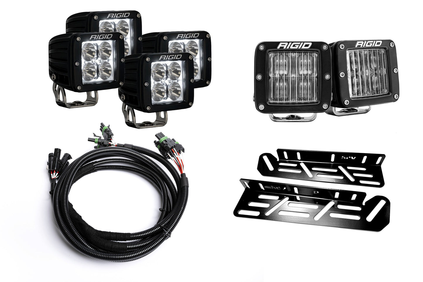 SPV Parts 2021-2026 Raptor - NEW RGBW - Rigid Radiance/Scene Fog Light Kit w/amber backlight - Including Brackets/Harness