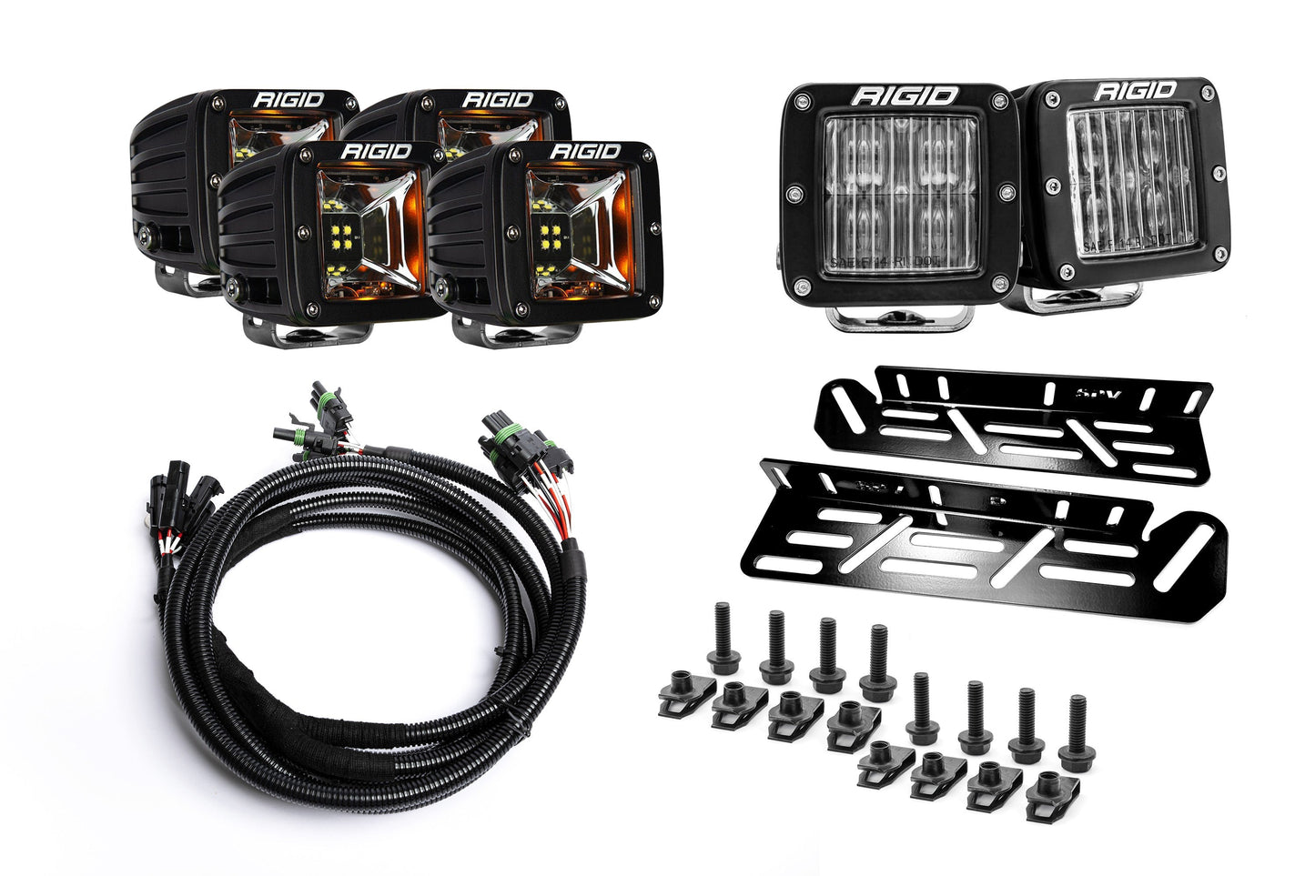 SPV Parts 2021-2026 Raptor - NEW RGBW - Rigid Radiance/Scene Fog Light Kit w/amber backlight - Including Brackets/Harness