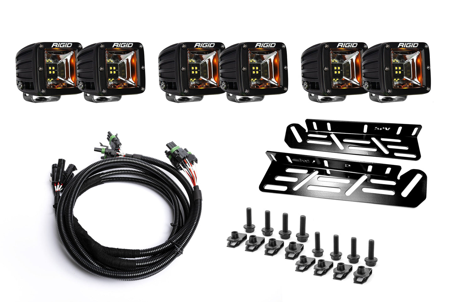 SPV Parts 2021-2026 Raptor - NEW RGBW - Rigid Radiance/Scene Fog Light Kit w/amber backlight - Including Brackets/Harness