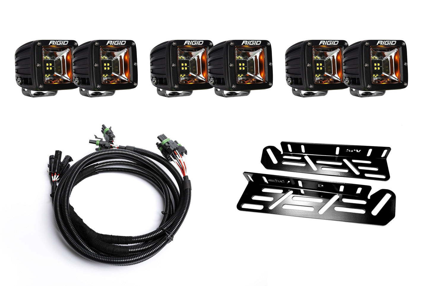 SPV Parts 2021-2026 Raptor - NEW RGBW - Rigid Radiance/Scene Fog Light Kit w/amber backlight - Including Brackets/Harness