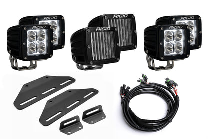 SPV Parts 2024+ Raptor MODULAR BUMPER - Rigid Radiance/Scene Triple POST Light Kit w/amber backlight - Including Brackets/Harness