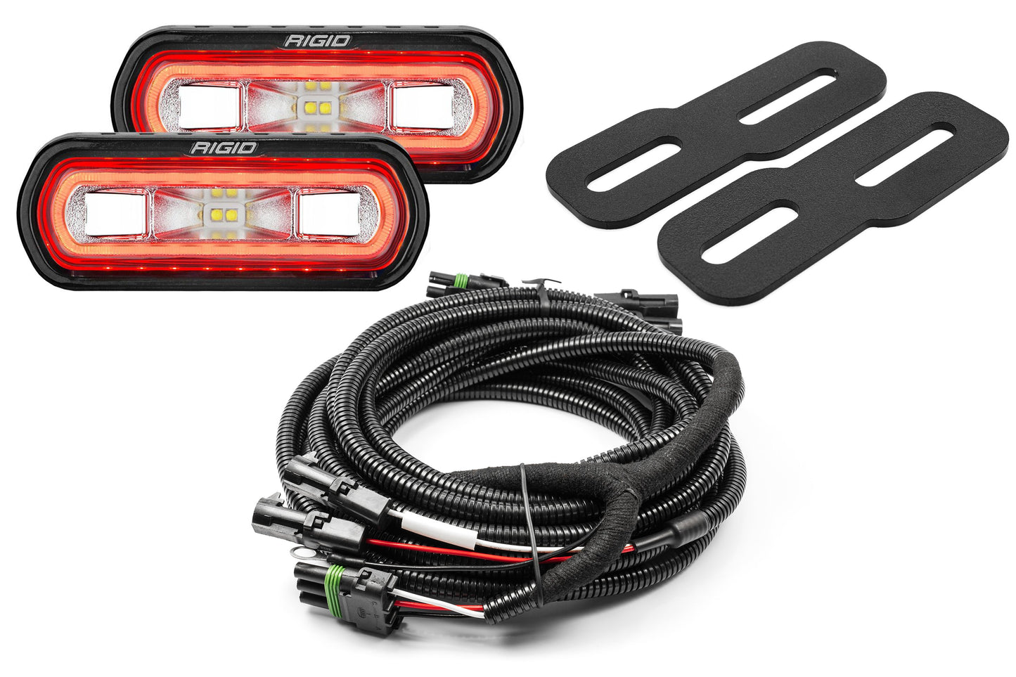 2019-2025 GMC Sierra 1500 (& 20-25 2500/3500) WITH LED TAILS Rear Rigid SR-L Reverse Light Kit (No Drill) Red Backlight SRL Rear LED