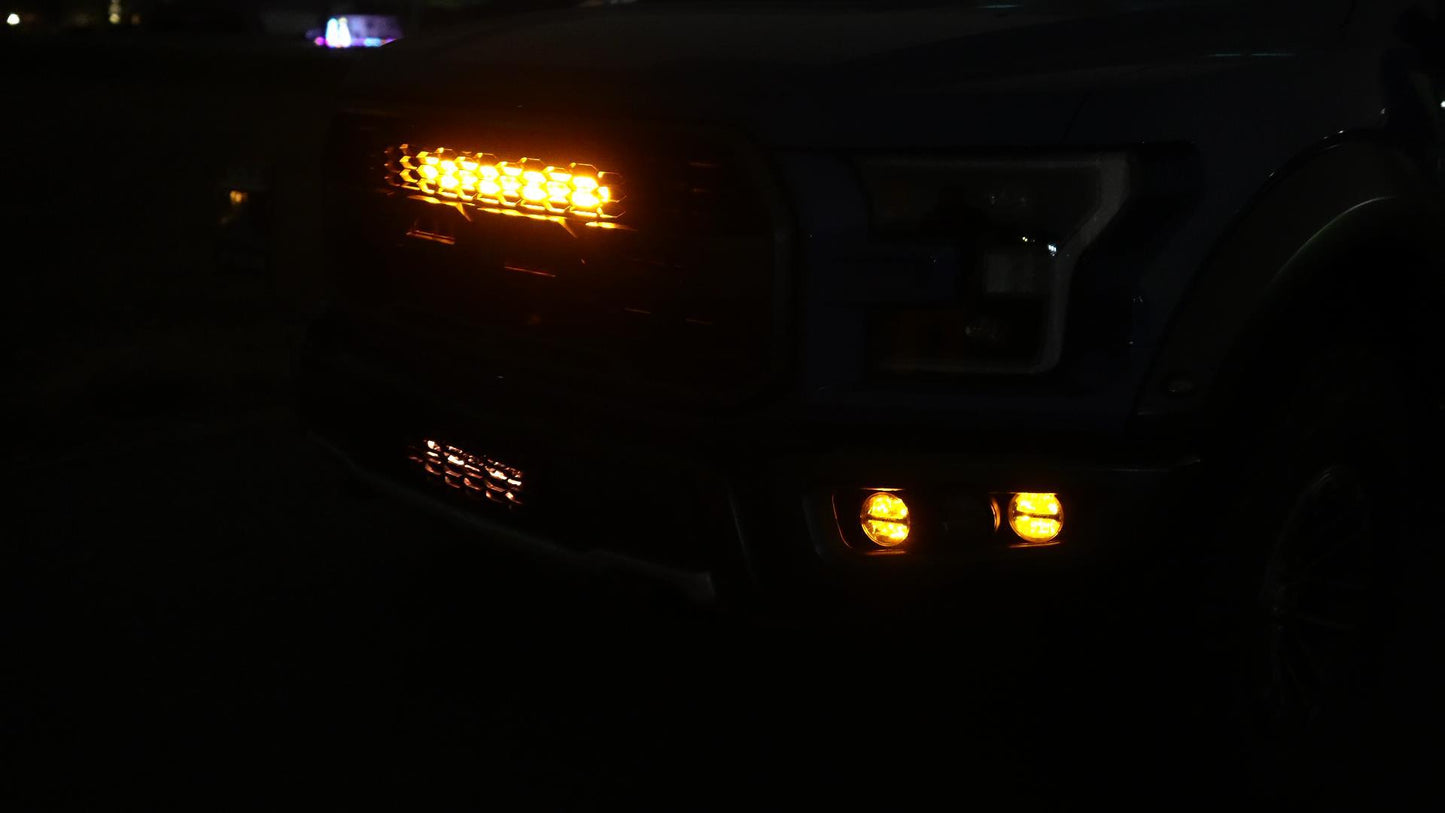 SPV Parts 2021-2026 Ford F-150 Raptor 10'' LOWER Grille w/Rigid Industries Light Bar Kit (Behind Grille)