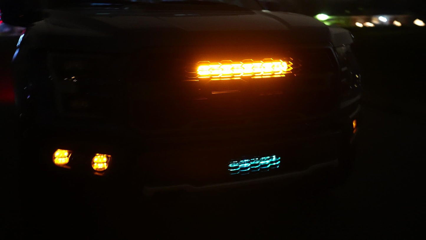 SPV Parts 2017-2020 Raptor (SLIM) 10'' LOWER Grille Light Bar Kit Rigid LED (Behind Grille)