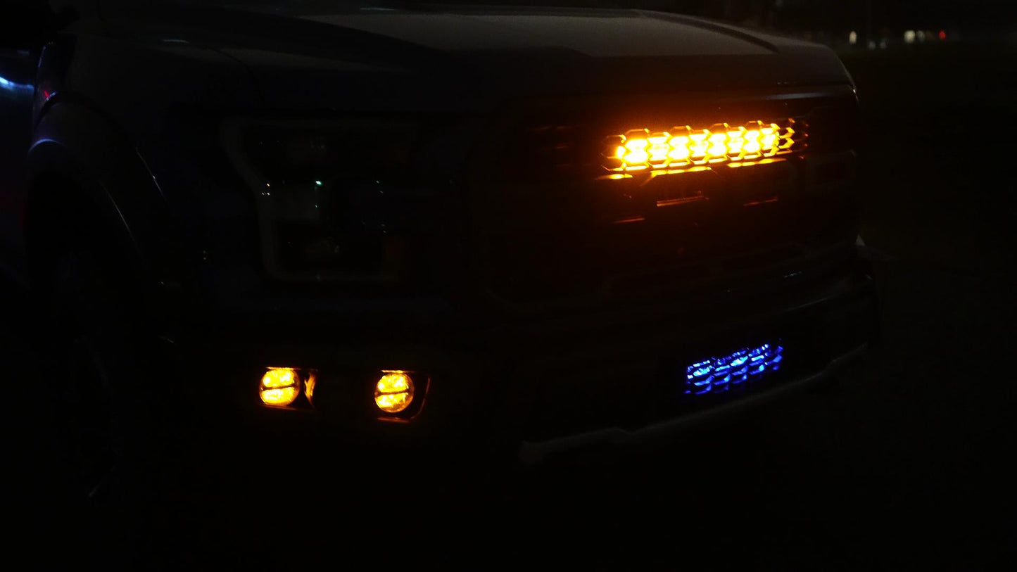 SPV Parts 2021-2026 Ford F-150 Raptor 10'' LOWER Grille w/Rigid Industries Light Bar Kit (Behind Grille)
