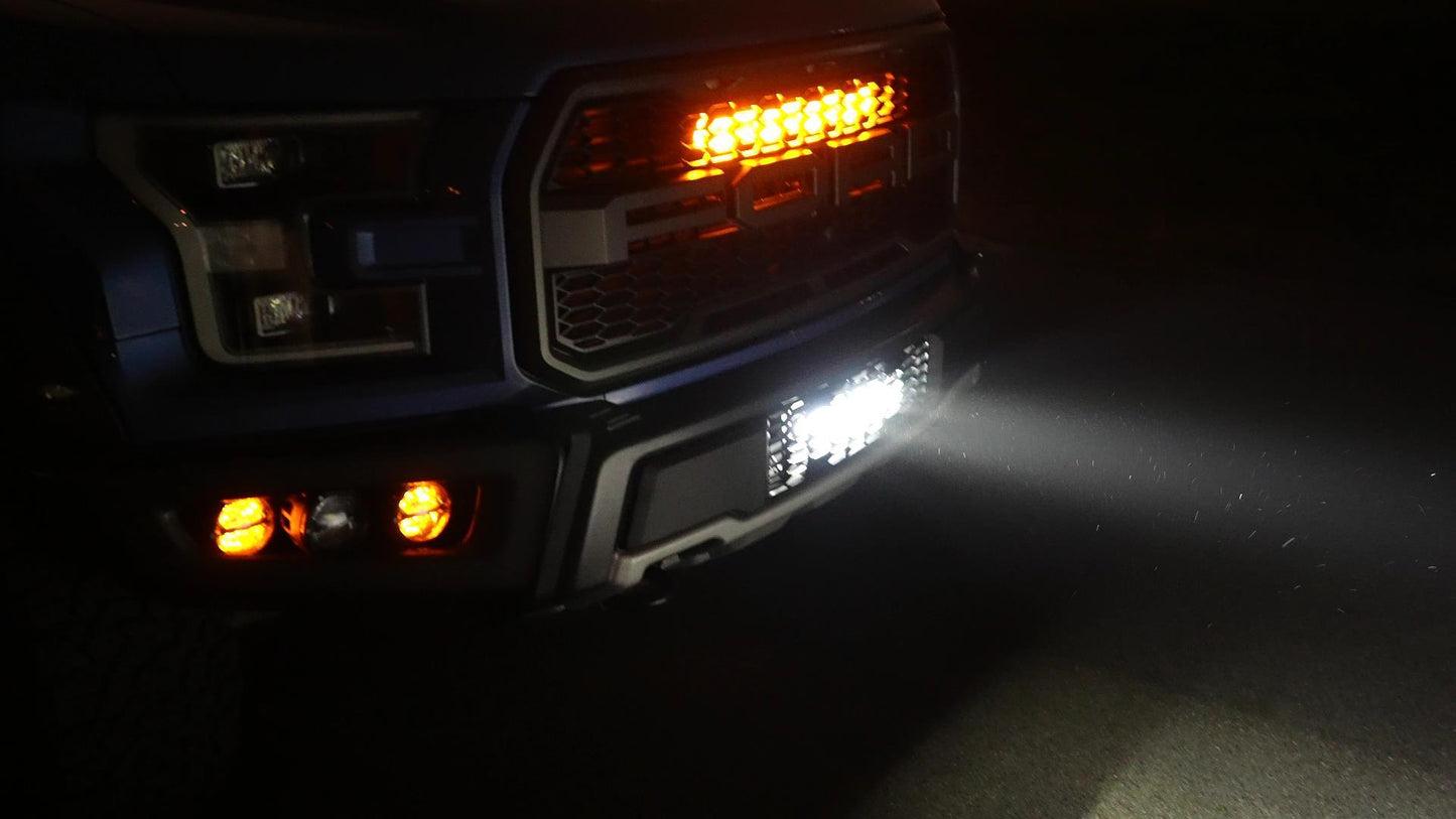 SPV Parts 2021-2026 Ford F-150 Raptor 10'' LOWER Grille w/Rigid Industries Light Bar Kit (Behind Grille)