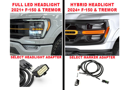 SPV Parts Harness System 2021+ F-150 FULL LED Headlight Parking/Headlight Connector Adapter (Powers Backlights)
